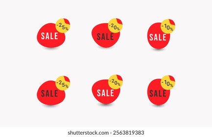 Sticker set for discounts in flat style.