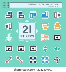 Sticker Set Editing - Line Cut,Simple illustration,Editable stroke,Design template vector, Good for prints, posters, advertisements, announcements, info graphics, etc.