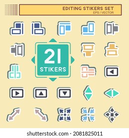 Sticker Set Editing - ,Simple illustration,Editable stroke,Design template vector, Good for prints, posters, advertisements, announcements, info graphics, etc.