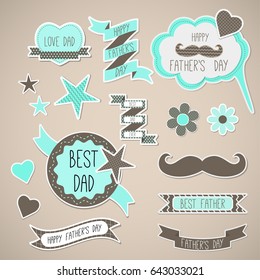 Sticker set for Father's Day holiday.
