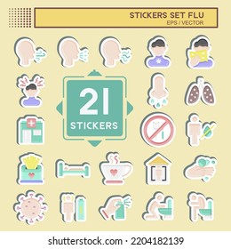 Sticker Set Flu. suitable for education symbol. simple design editable. design template vector. simple illustration