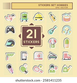 Sticker Set Hobbies. related to Education symbol. design editable