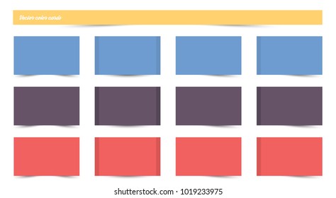 Sticker set isolated on white background. Paper sticky tape with shadow. Vector office color post note sticks for advertising design.