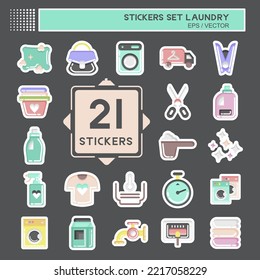 Sticker Set Laundry. related to Laundry symbol. simple design editable. simple illustration, good for prints