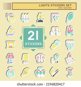 Sticker Set Lights. suitable for House symbol. simple design editable. design template vector. simple illustration
