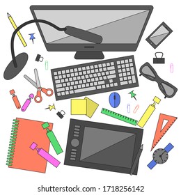 sticker set of multicolored owls in vector EPS 10