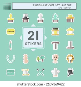 Sticker Set Museum, Line Cut - Simple illustration, Good for Prints , Announcements, Etc