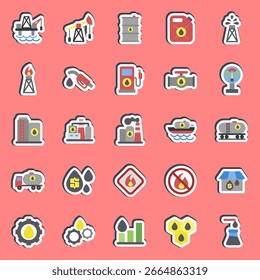 Sticker set of oil industry. Oil Industry elements.