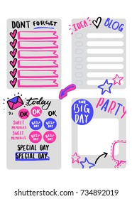 sticker set for planner and diary