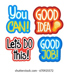 Sticker Set Social Media Network Message Badges Design Collection Vector Illustration
