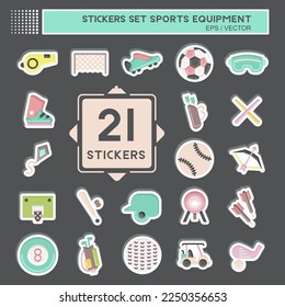 Sticker Set Sports Equipment. related to Sports Equipment symbol. simple design editable. simple illustration