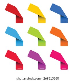 sticker set tag color vector