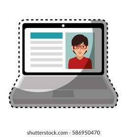 sticker shading tech laptop with curriculum vitae