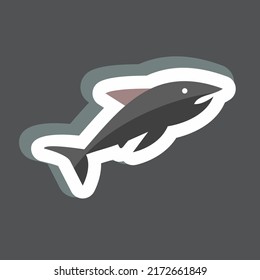 Sticker Shark 2. suitable for Sea symbol. simple design editable. design template vector. simple symbol illustration