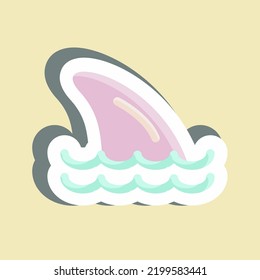 Sticker Shark Fins. suitable for seafood symbol. simple design editable. design template vector. simple illustration