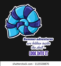 Sticker Shell Summer adventures are hidden inside the shell - look into it