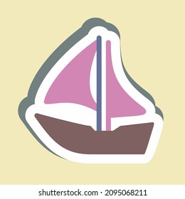 Sticker Ship I - Simple illustration,Editable stroke,Design template vector, Good for prints, posters, advertisements, announcements, info graphics, etc.