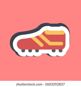 Sticker shoes. Football and soccer elements.