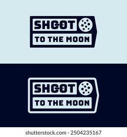 Sticker Shoot To The Moon Quote Phrase Blue