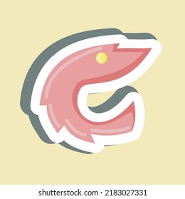 Sticker Shrimp. suitable for Meat. simple design editable. design template vector. simple illustration