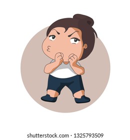 Sticker shy girl.