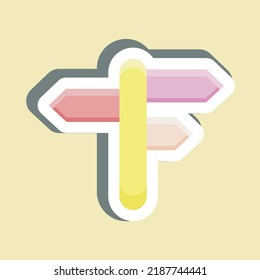 Sticker Signpost. suitable for education. simple design editable. design template vector. simple illustration