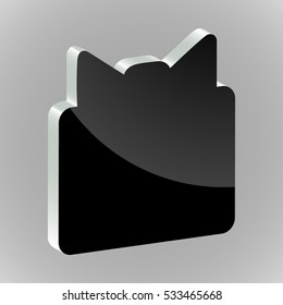 Sticker silhouette of the bag of gifts on a grey background