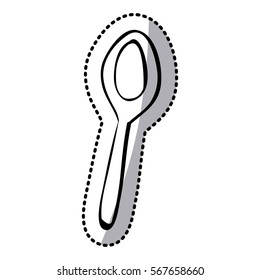 sticker silhouette cuttlery spoon kitchen utensil