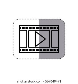 sticker silhouette filmstrip with play buttom