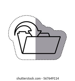 sticker silhouette folder with arrow inside