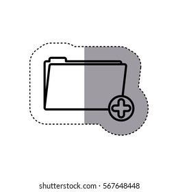 sticker silhouette folder with symbol add more