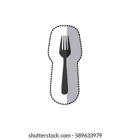 sticker silhouette fork icon, vector illustraction design image