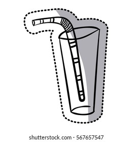 sticker silhouette glass tumbler with straw