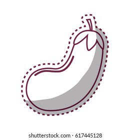 sticker silhouette health eggplant vegetable icon