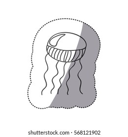 sticker silhouette jellyfish animal marine design