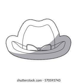 sticker silhouette lace cowboy hat with bow retro design