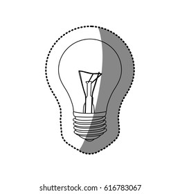 sticker silhouette modern light bulb off vector illustration