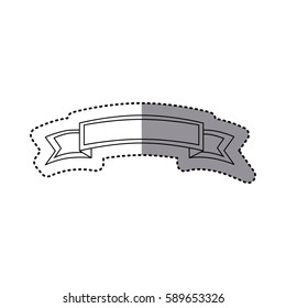 sticker silhouette ornament ribbon decorative tape vector illustration