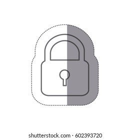 sticker silhouette padlock security icon flat vector illustration