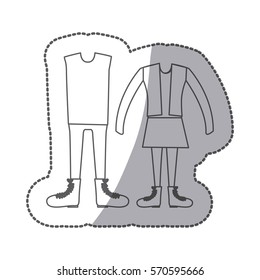 sticker silhouette with pair clothing vintage