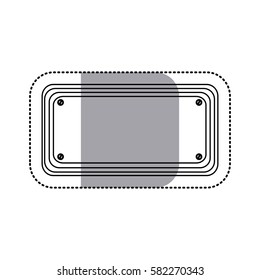 sticker silhouette rectangle warning traffic sign vector illustration