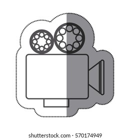 sticker silhouette with retro movie projector