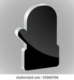 Sticker silhouette of Santa mittens on a gray background