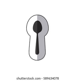 sticker silhouette spoon icon, vector illustraction design image