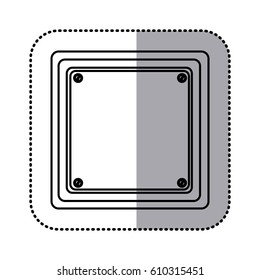 sticker silhouette square shape traffic sign icon vector illustration