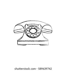 sticker silhouette telephone icon, vector illustraction design image