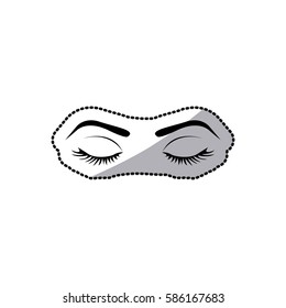 sticker silhouette woman with closed eyes vector illustration