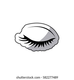 sticker silhouette woman eye closed vector illustration