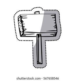sticker silhouette wooden placard with stake