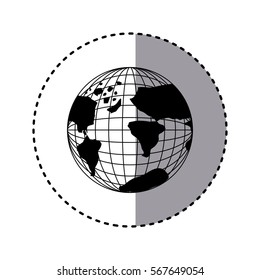 sticker silohuette monochrome earth map world